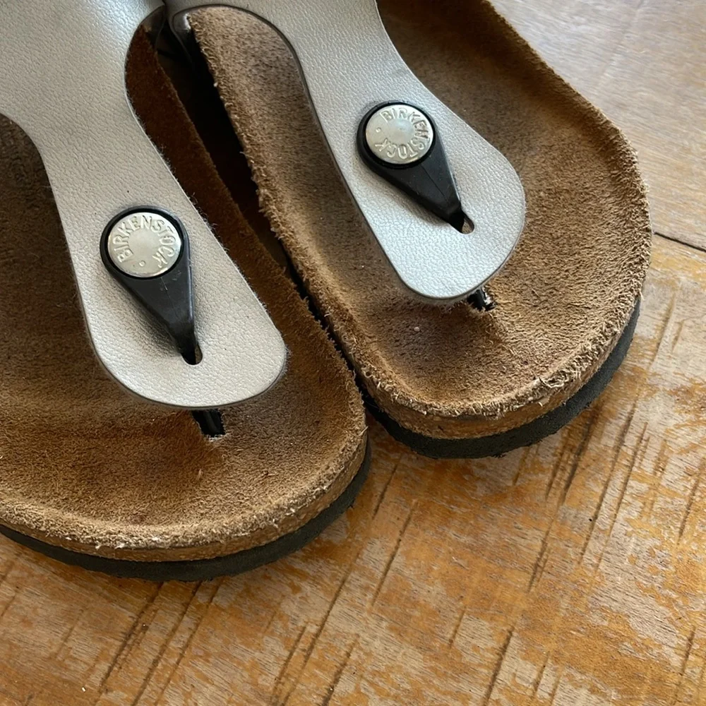 Birkenstock Kids Metallic Light Blue Thong Sandals